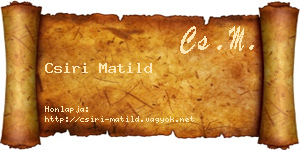 Csiri Matild névjegykártya